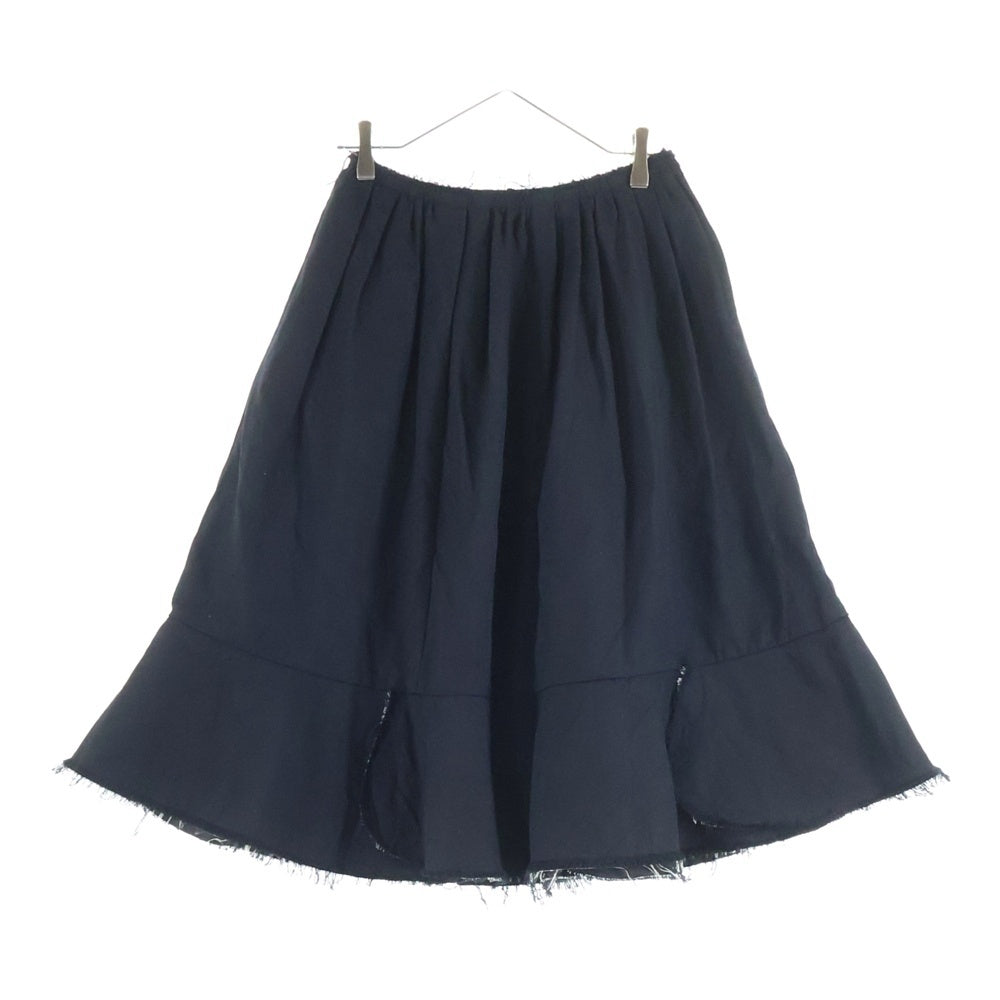 COMME des GARCONS(コムデギャルソン) 23SS カットオフ ウール ロングスカート レディース ブラック RK-S005