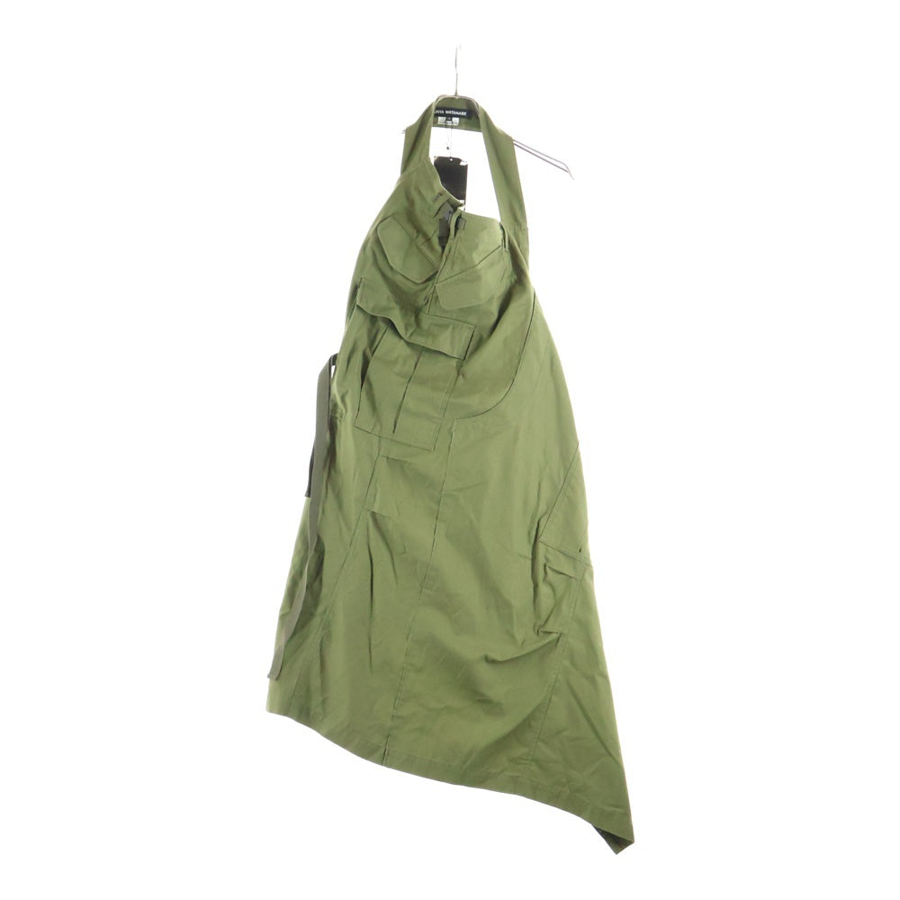 JUNYA WATANABE COMME des GARCONS(ジュンヤワタナベ コムデギャルソン) 25SS 綿バックサテン ホルターネックドレス ワンピース カーキ JO-A003 レディース