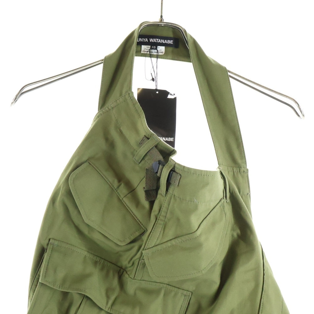 JUNYA WATANABE COMME des GARCONS(ジュンヤワタナベ コムデギャルソン) 25SS 綿バックサテン ホルターネックドレス ワンピース カーキ JO-A003 レディース