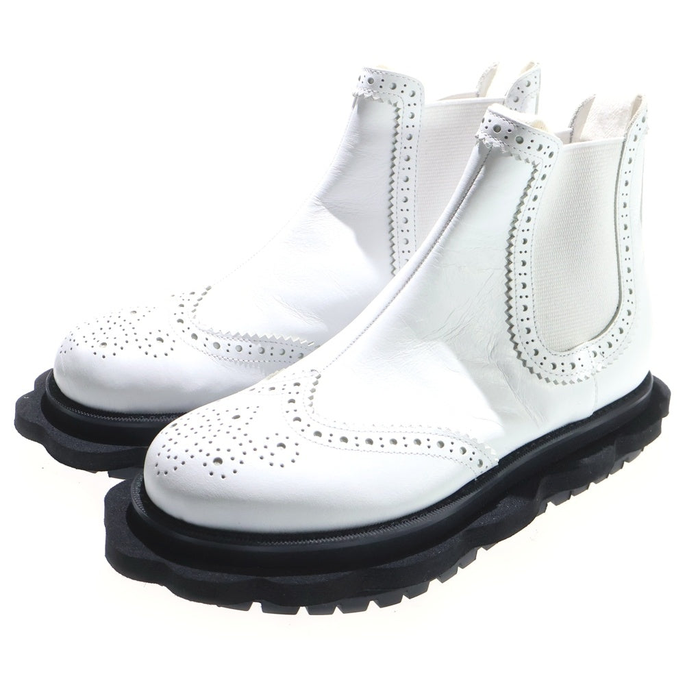 TAO COMME des GARCONS(タオコムデギャルソン) 25SS ステア スムース レザー サイドゴアブーツ ホワイト TO-K104 レディース