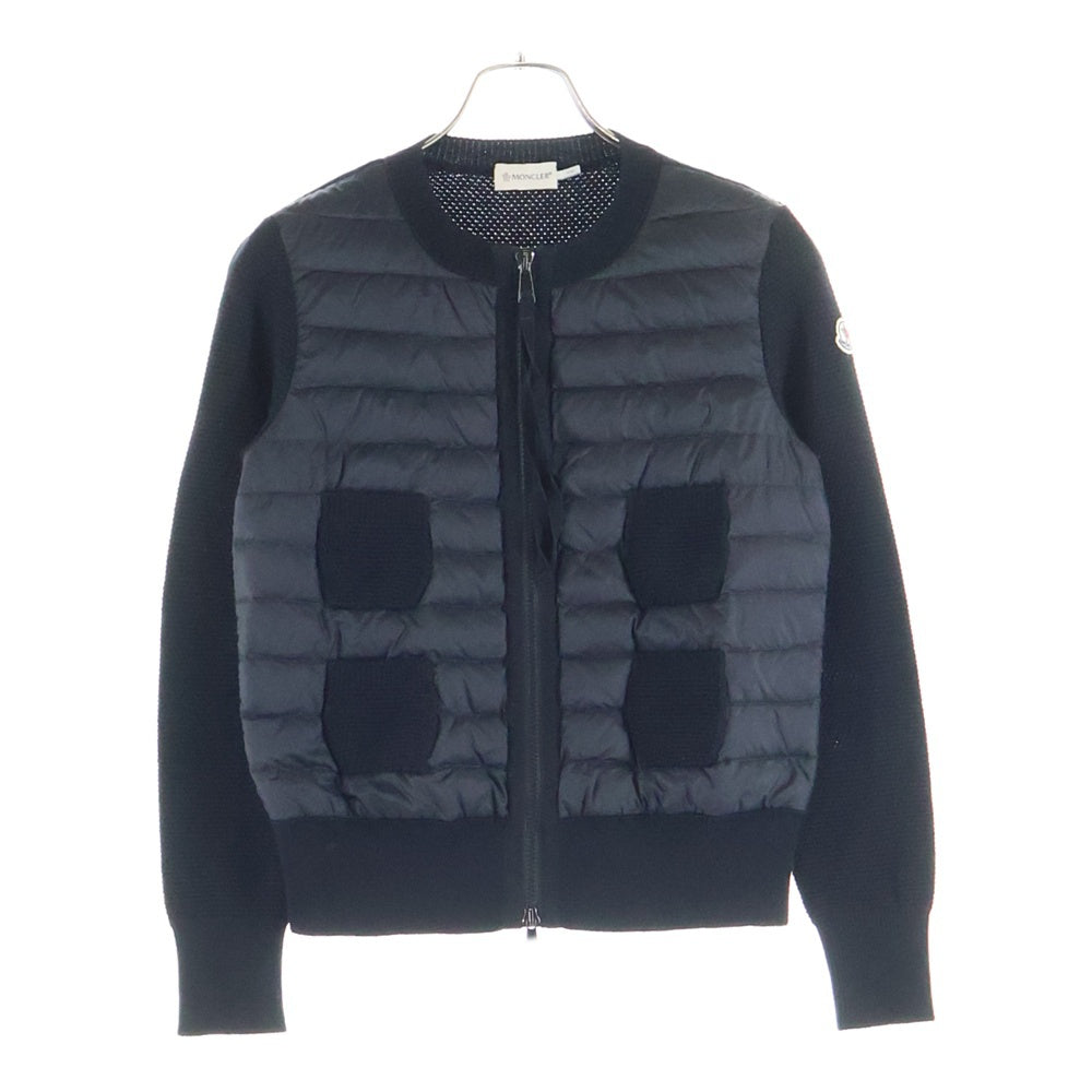 MONCLER(モンクレール) 16AW MAGLIONE TRICOT ALLA CORENA ダウン切替ニットカーディガン ブラック レディース B20939474800