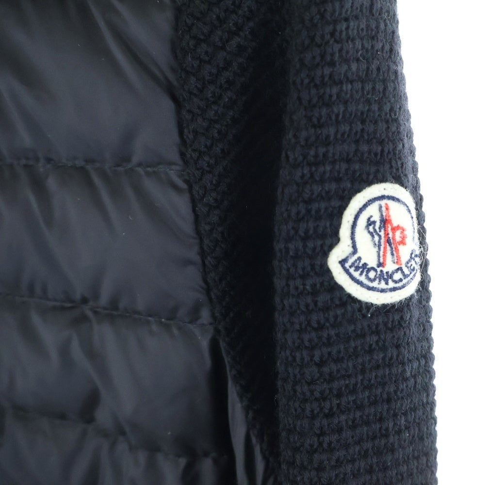 MONCLER(モンクレール) 16AW MAGLIONE TRICOT ALLA CORENA ダウン切替ニットカーディガン ブラック レディース B20939474800