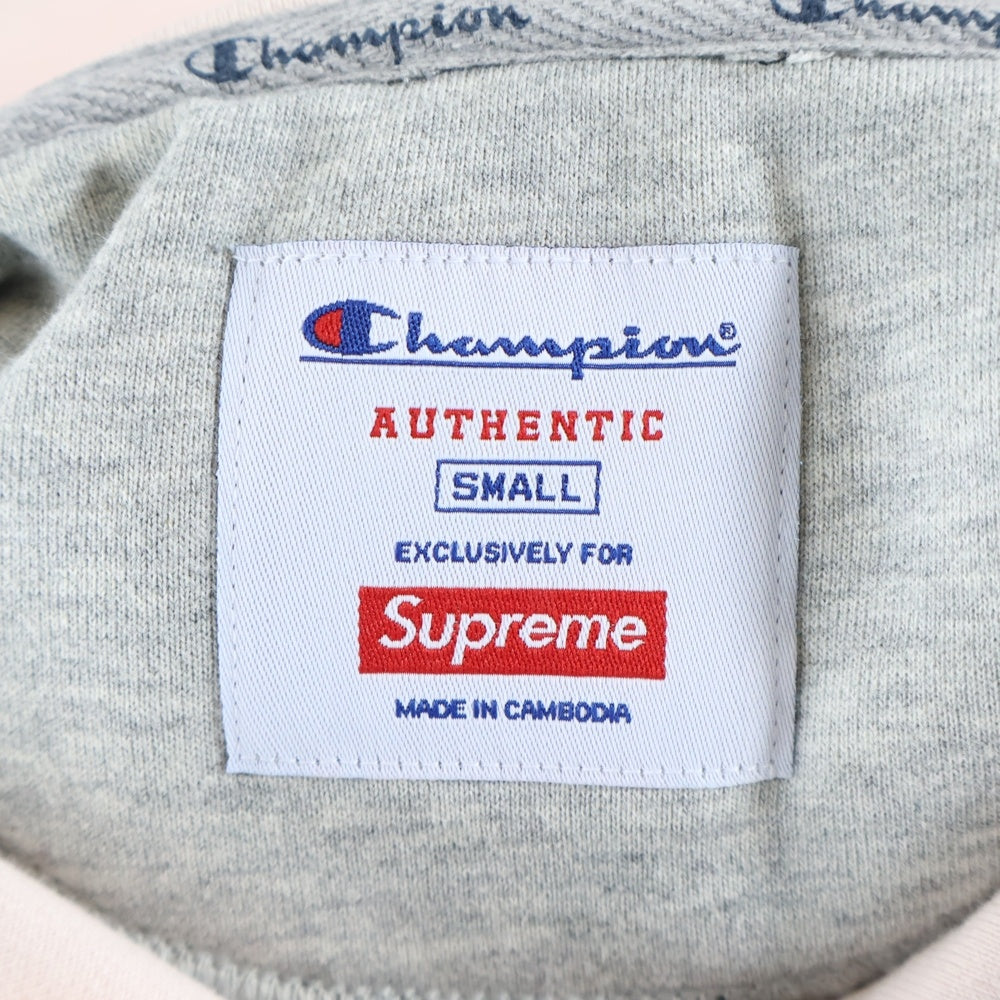 SUPREME(シュプリーム) 17AW Champion Stacked C Hooded Sweatshirt チャンピオン スタックドC ロゴ刺繍 プルオーバースウェットパーカー フーディー ピンク