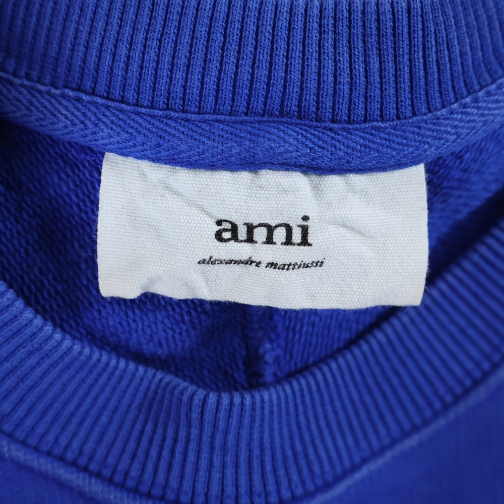 AMI Alexandre Mattiussi(アミアレクサンドルマテュッシ) Sweatshirt ロゴ刺繍 クルーネックスウェットトレーナー ブルー A21FJ028.747