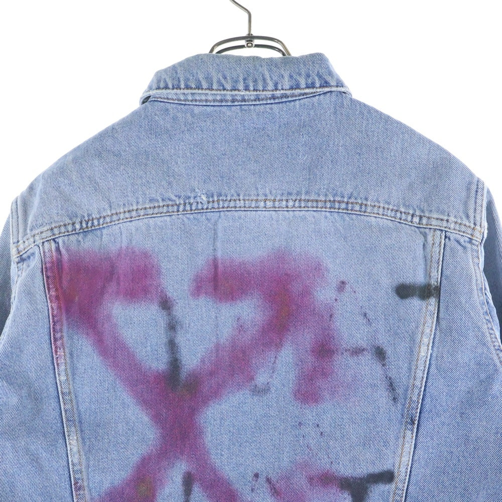 OFF-WHITE(オフホワイト) 19AW Denim Jacket バックスプレーロゴ チャーム デニムジャケット インディゴ OMYE005E19386045