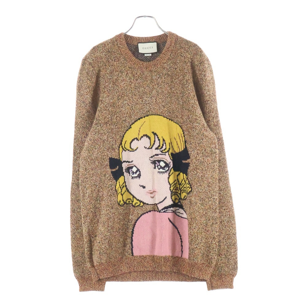 GUCCI(グッチ) 18AW ×井出ちかえ Knit Sweater クルーネックニットセーター ベージュ 536635 X9Z66