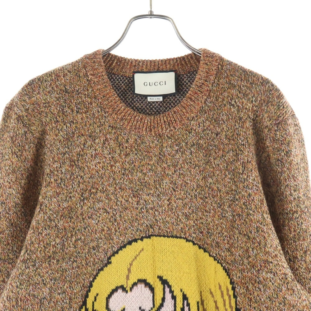 GUCCI(グッチ) 18AW ×井出ちかえ Knit Sweater クルーネックニットセーター ベージュ 536635 X9Z66
