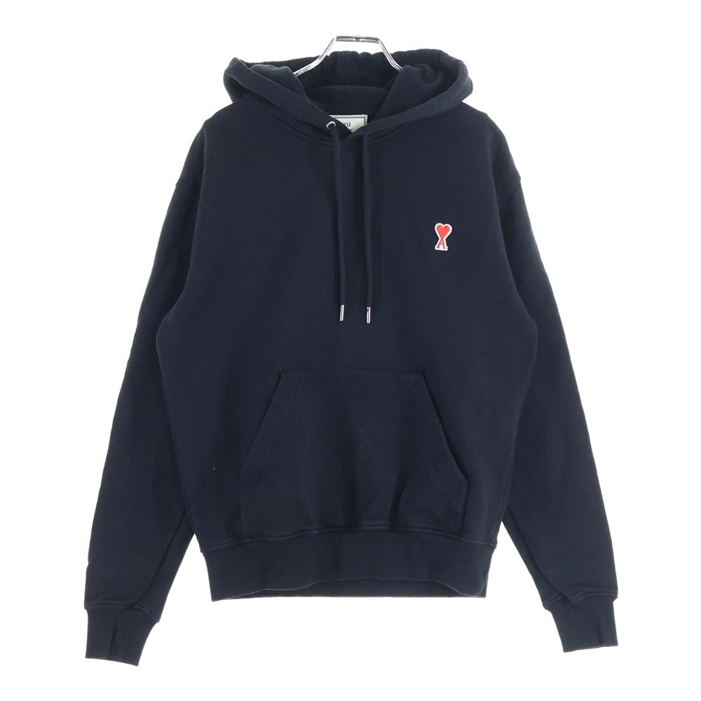AMI Alexandre Mattiussi(アミアレクサンドルマテュッシ) Hoodie ロゴ刺繍 プルオーバースウェットパーカー フーディー ブラック A20HJ008.730