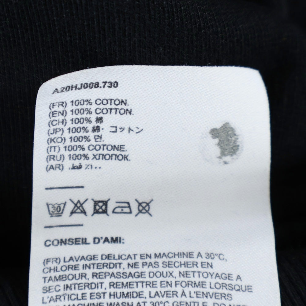 AMI Alexandre Mattiussi(アミアレクサンドルマテュッシ) Hoodie ロゴ刺繍 プルオーバースウェットパーカー フーディー ブラック A20HJ008.730