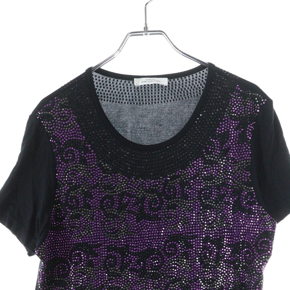 GIANNI VERSACE(ジャンニ ヴェルサーチ) Bijou T-Shirt ビジュー スパンコール装飾 半袖Tシャツ ブラック