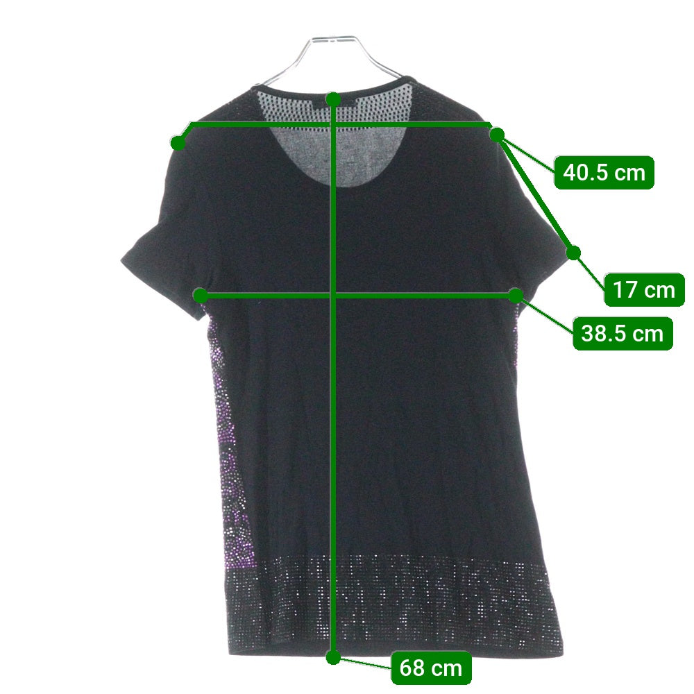 GIANNI VERSACE(ジャンニ ヴェルサーチ) Bijou T-Shirt ビジュー スパンコール装飾 半袖Tシャツ ブラック