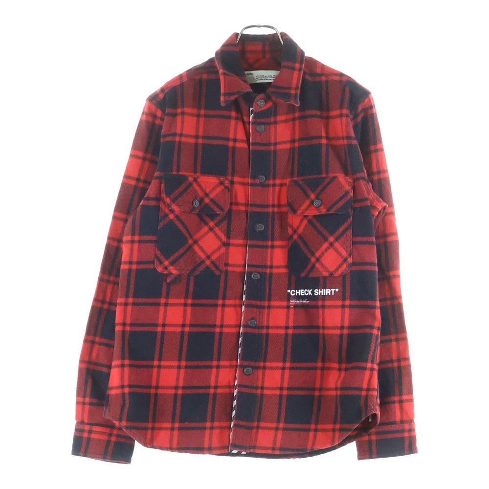 OFF-WHITE(オフホワイト) 18AW Check shirt 長袖チェックシャツ ネルシャツ レッド OMGA060E18A27010