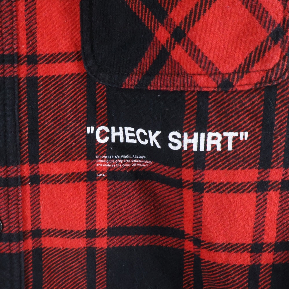 OFF-WHITE(オフホワイト) 18AW Check shirt 長袖チェックシャツ ネルシャツ レッド OMGA060E18A27010