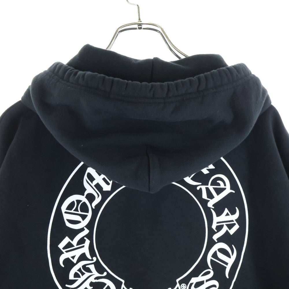 CHROME HEARTS(クロムハーツ) SWTSHRT PLVR アームフローラル バックホースシュープリント プルオーバースウェットパーカー フーディー ブラック