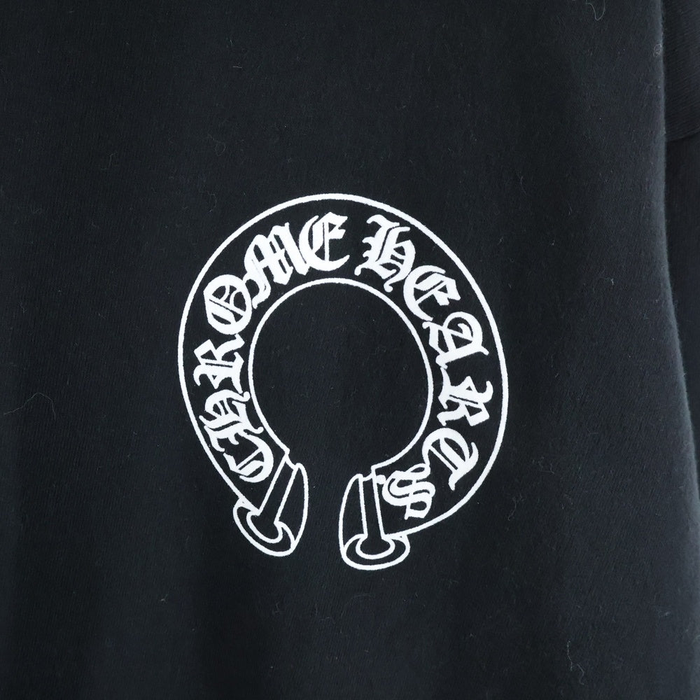 CHROME HEARTS(クロムハーツ) SWTSHRT PLVR アームフローラル バックホースシュープリント プルオーバースウェットパーカー フーディー ブラック