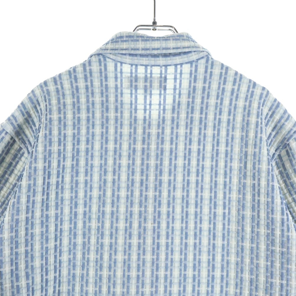 KITH(キス) 25SS Bubble Check Short Sleeve Boxy Collared Overshirt バブルチェック 半袖シャツ ブルー