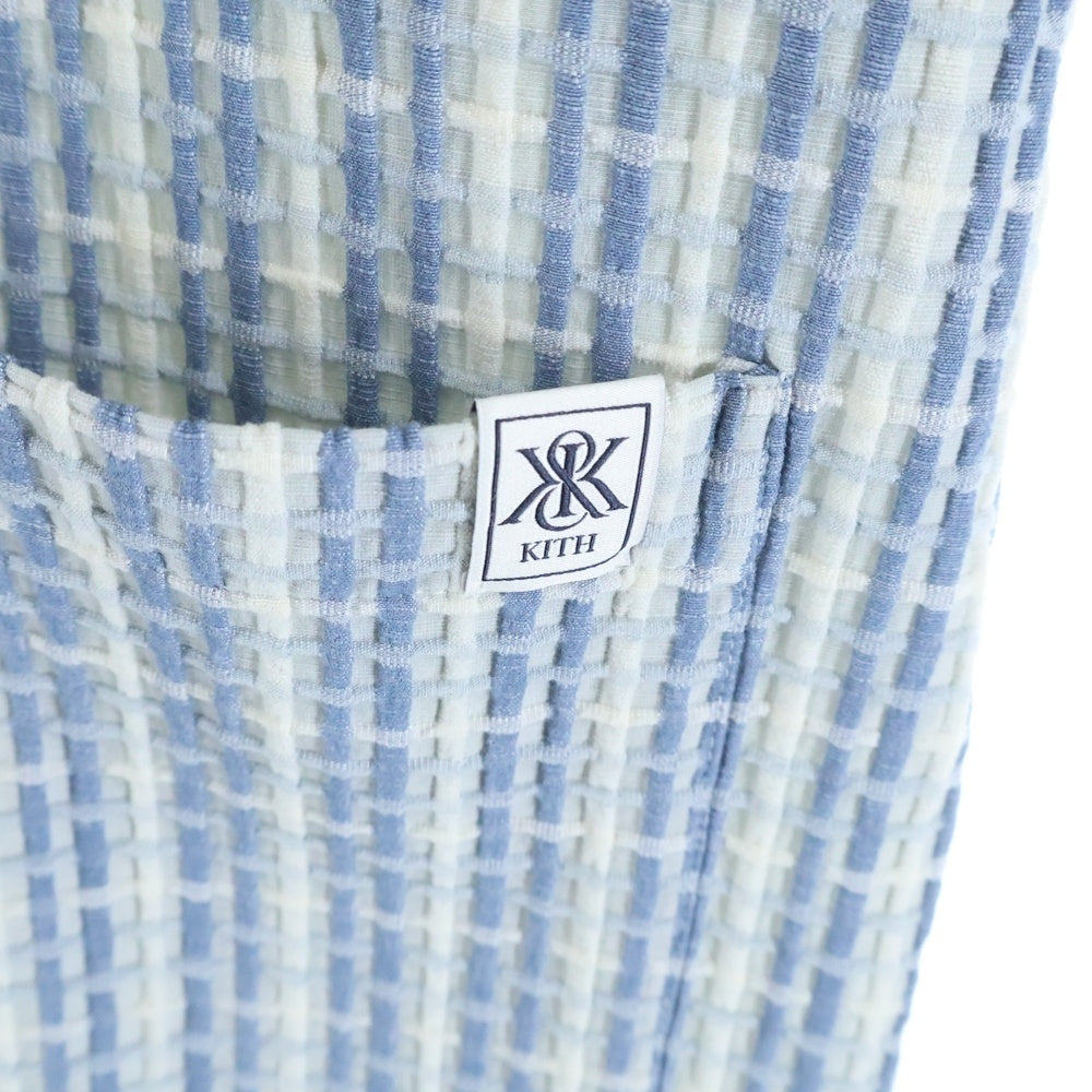 KITH(キス) 25SS Bubble Check Short Sleeve Boxy Collared Overshirt バブルチェック 半袖シャツ ブルー
