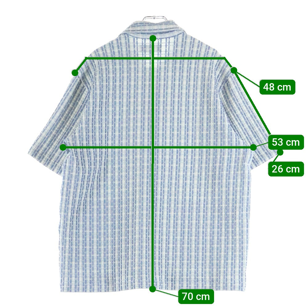 KITH(キス) 25SS Bubble Check Short Sleeve Boxy Collared Overshirt バブルチェック 半袖シャツ ブルー