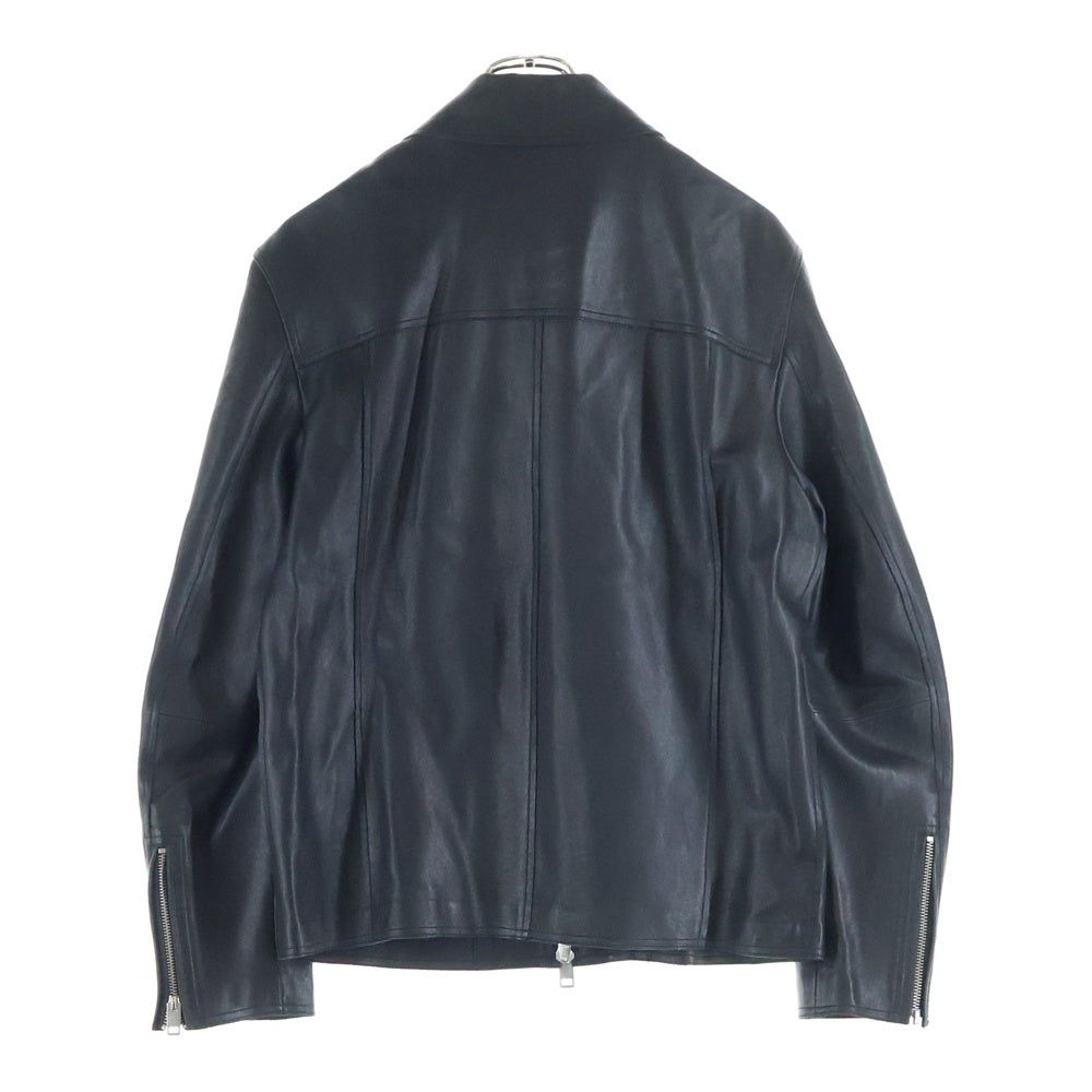 DIESEL(ディーゼル) L-KORN ラムレザー シングルレレザージャケット バイカージャケット ブラック A06348