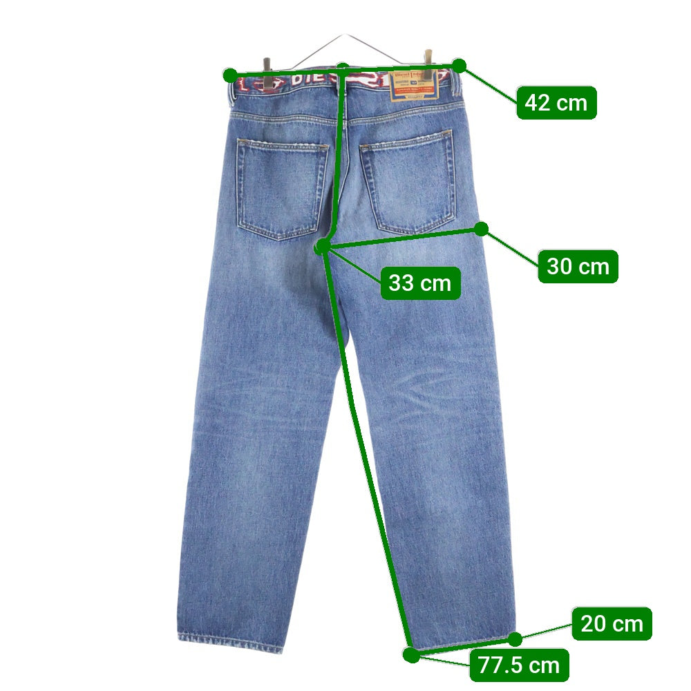 DIESEL(ディーゼル) 23SS 2010 D-MAC ウエストロゴ刺繍 ストレートデニムパンツ インディゴ A03564