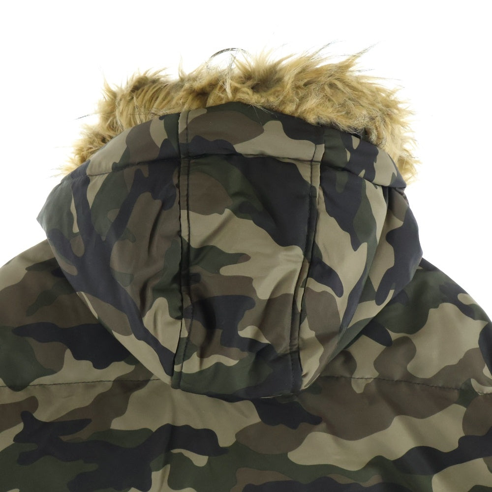 TOMMY HILFIGER(トミーヒルフィガー) ESSENTIALS HOODED BOMBER JACKET カモフラージュ 迷彩 ファー付き 中綿ジャケット カーキ 159AP863