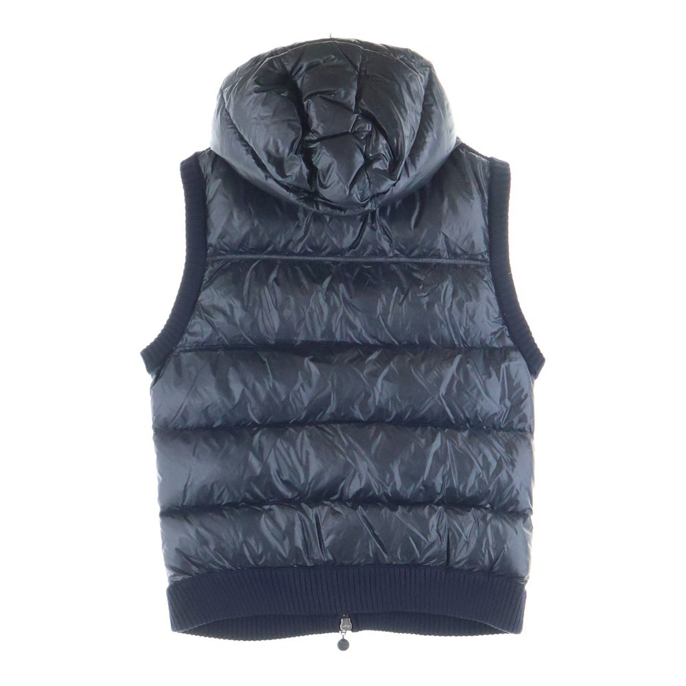 MONCLER(モンクレール) MAGLIONE TRICOT GILET ロゴワッペン ダウン切替 ニットベスト ネイビー 120919436800