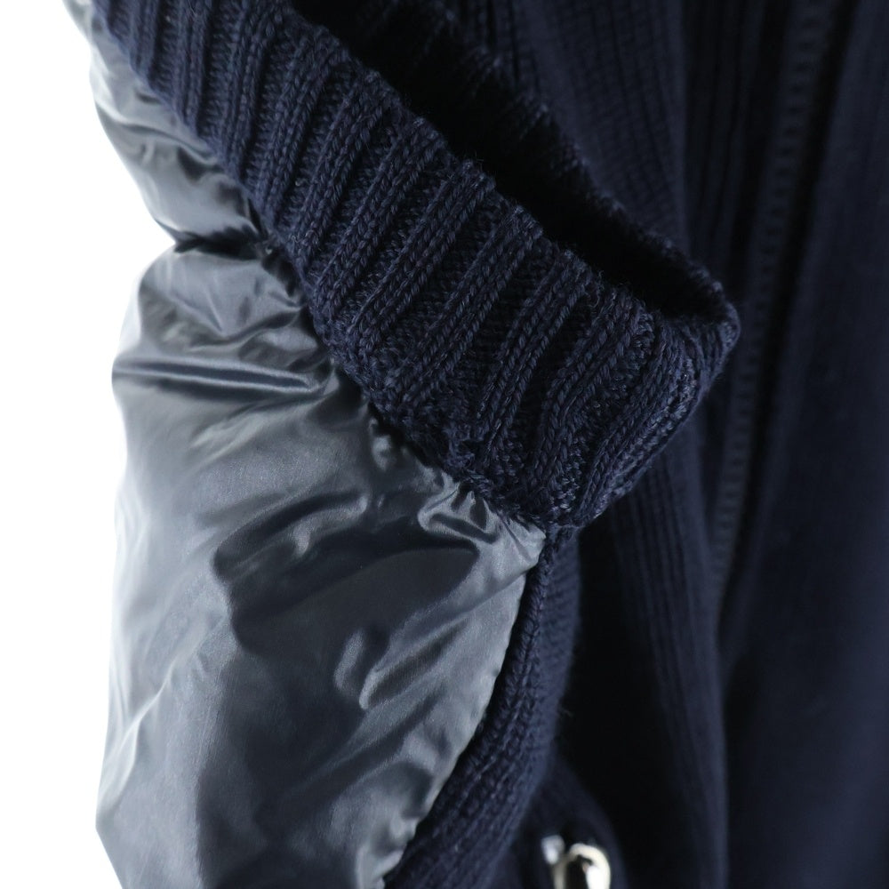 MONCLER(モンクレール) MAGLIONE TRICOT GILET ロゴワッペン ダウン切替 ニットベスト ネイビー 120919436800