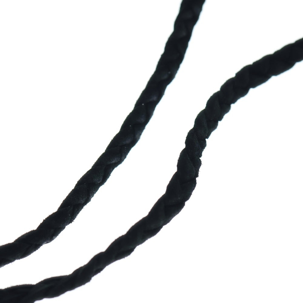 A&G(エーアンドジー) ROLLER LEATHER BRAID ローラー レザーブレイド ペンダントトップ ネックレス ブラック/シルバー