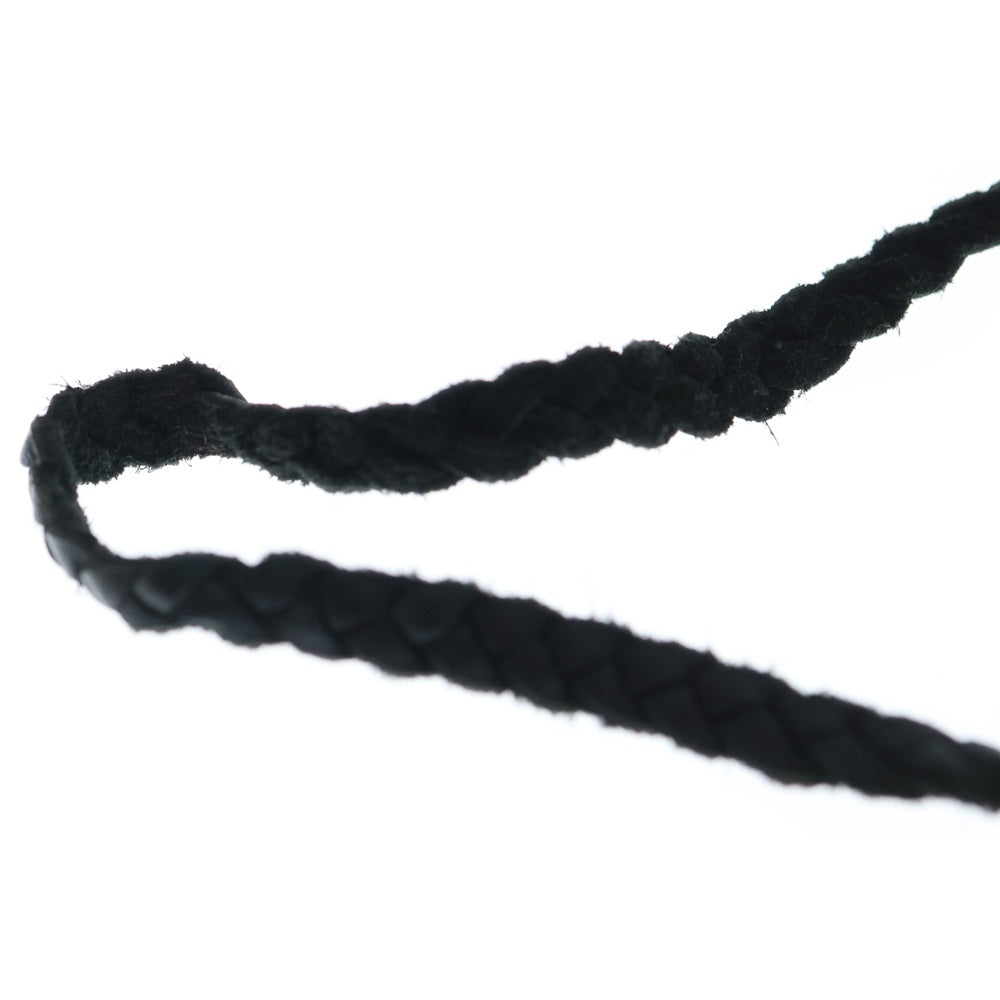 A&G(エーアンドジー) LEATHER BRAID レザーブレイド ネックレス ブラック/シルバー