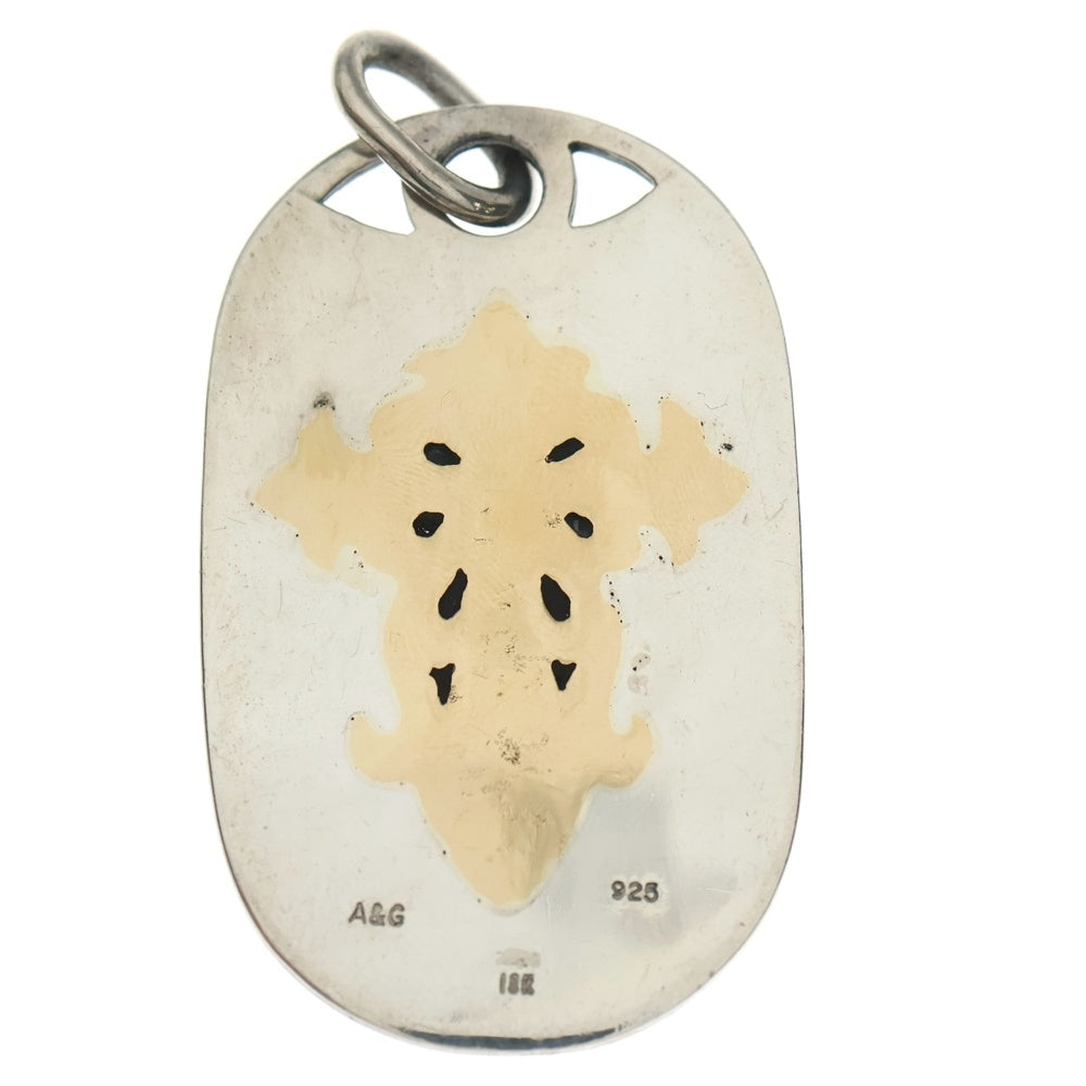 A&G(エーアンドジー) 18K Cross Dog Tag クロス ドッグタグ シルバー/ゴールド