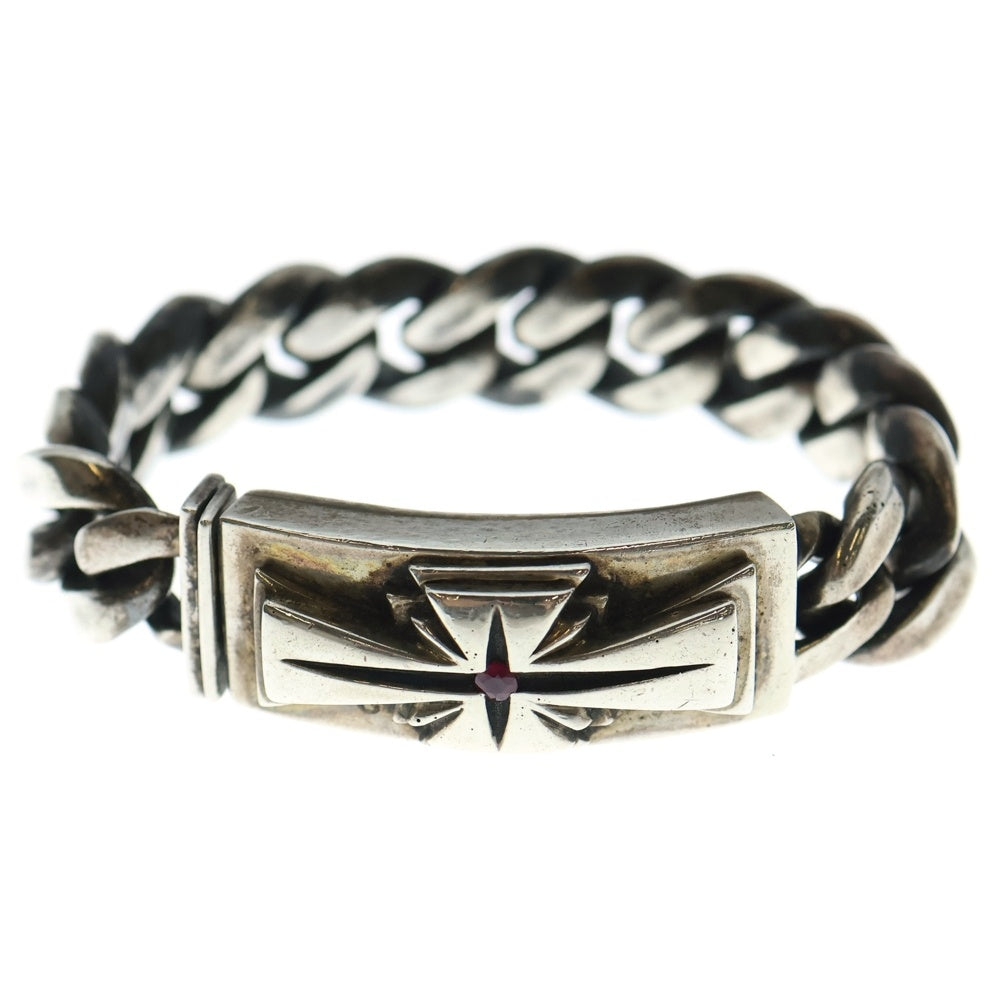 NO BRAND(ノーブランド) CLASSIC ID BRACELET クラシックリンク IDブレスレット シルバー/ピンク