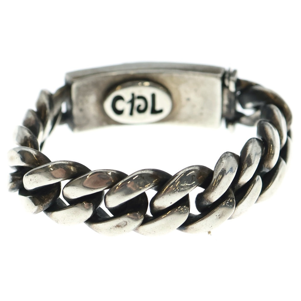 NO BRAND(ノーブランド) CLASSIC ID BRACELET クラシックリンク IDブレスレット シルバー/ピンク