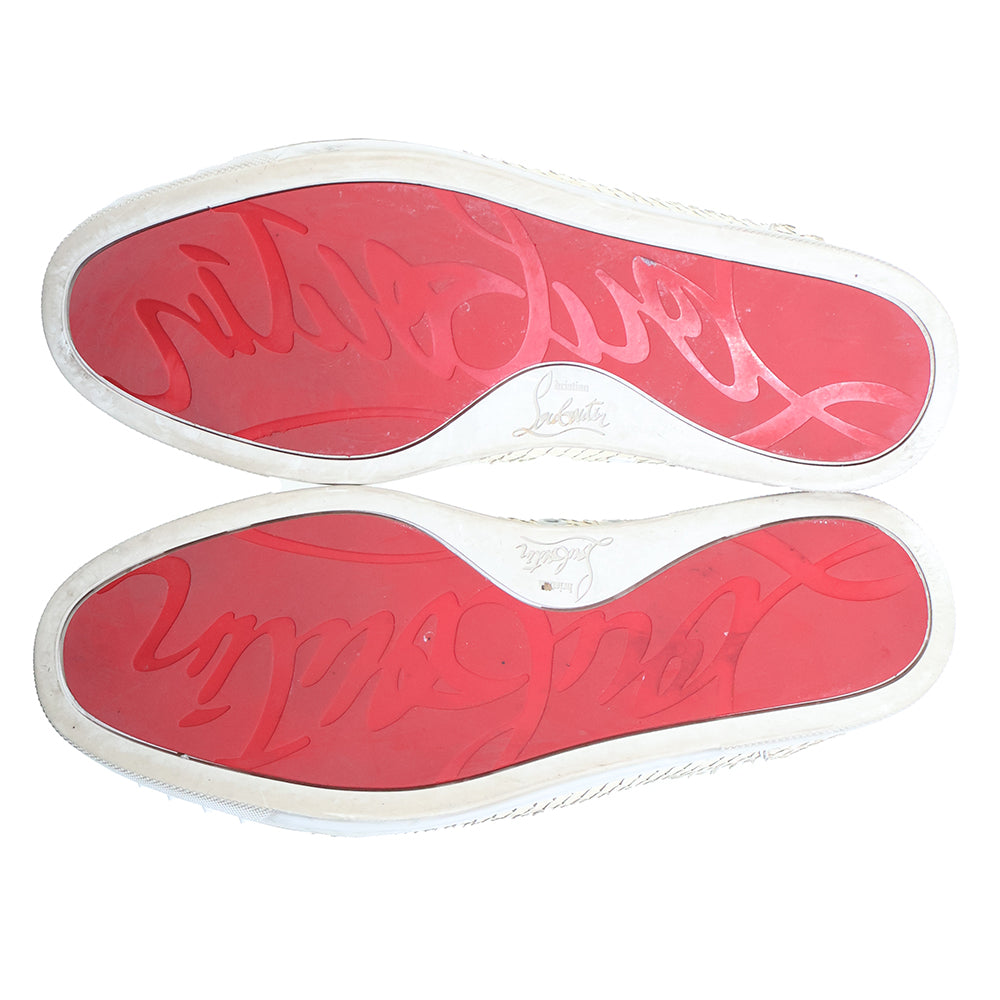 CHRISTIAN LOUBOUTIN(クリスチャンルブタン) パイソン スタッズ スニーカー ローカットスニーカー ホワイト