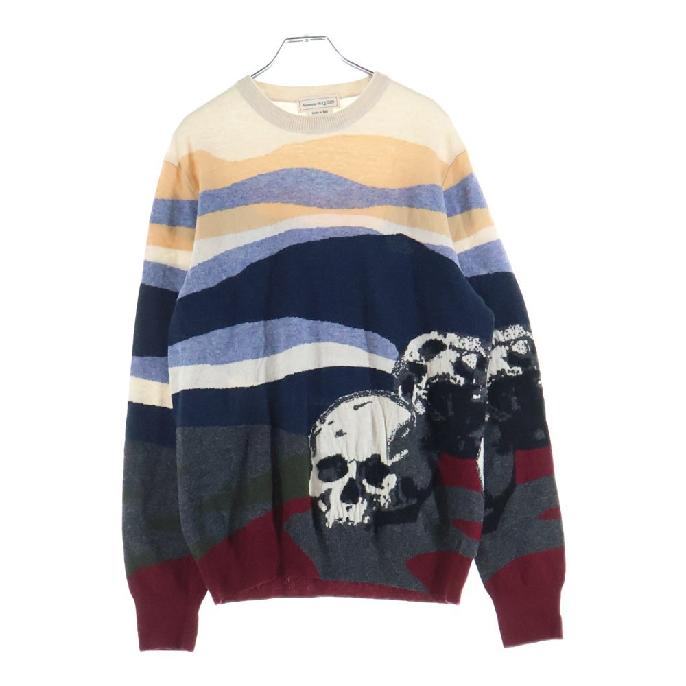Alexander McQueen(アレキサンダーマックイーン) スカルプリント クルーネックウールニットセーター マルチ 576019 Q1ALK