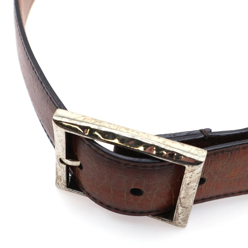 Berluti(ベルルッティ) クラック加工 パティーヌ クラシックレザーベルト ブラウン