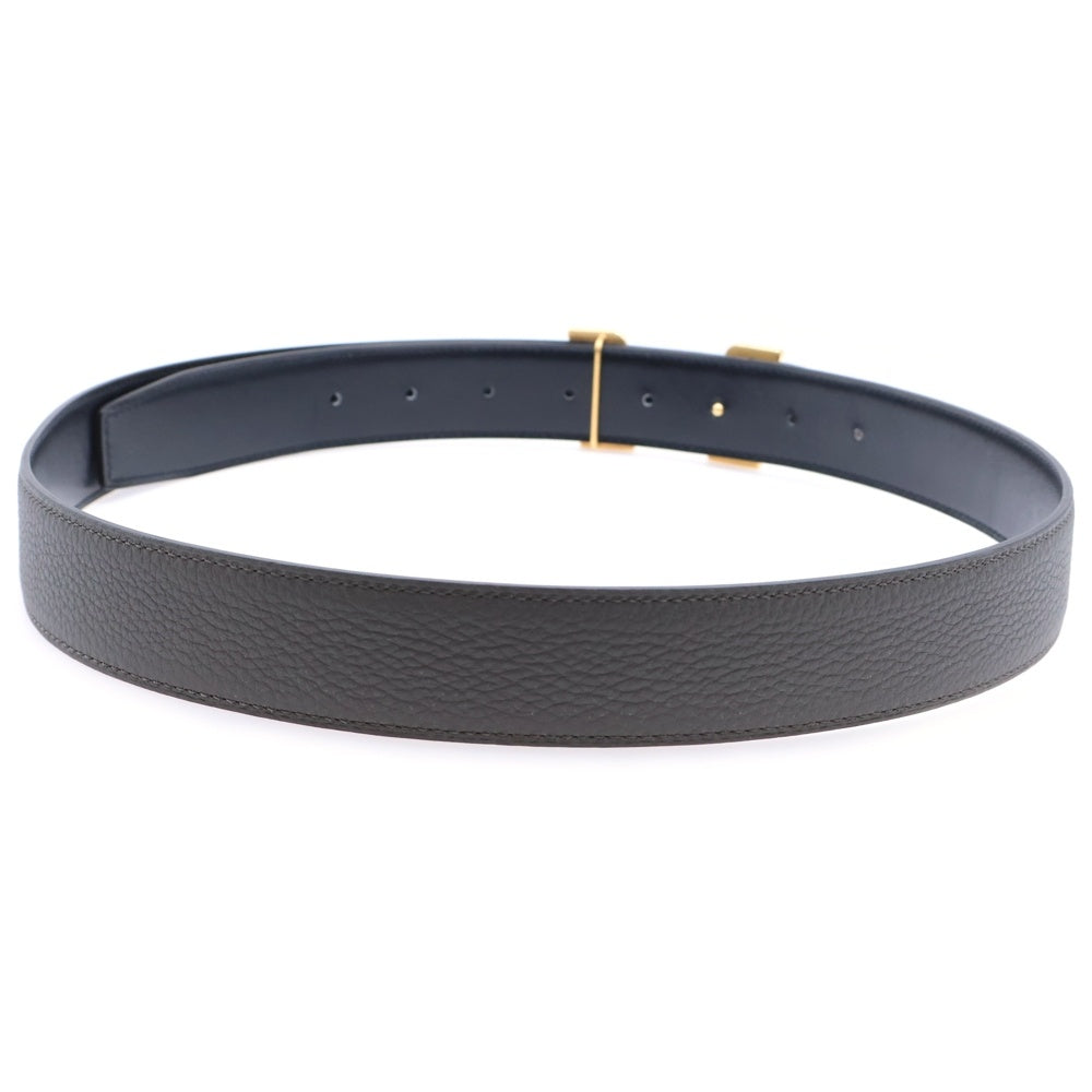 HERMES(エルメス) コンスタンス ペガサス Hロゴバックル リバーシブルレザーベルト ブラック/グレー Z刻印