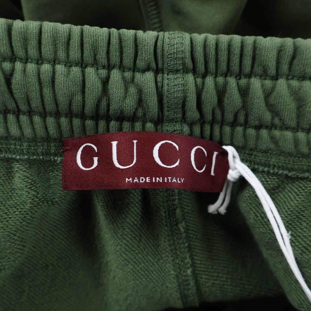 GUCCI(グッチ) 25AW Degrede Sweatpant フェード加工 ロゴ刺繍 スウェットパンツ グリーン 828348 XJHC0