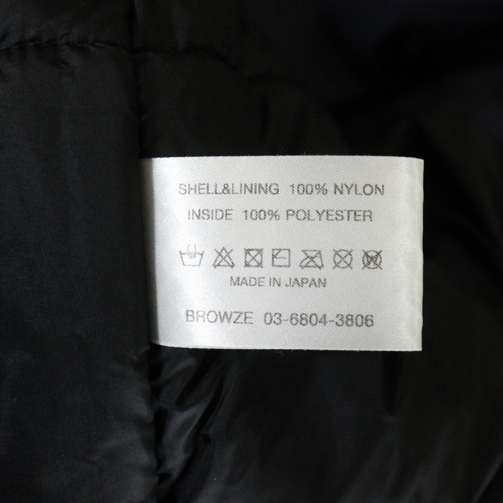 ENNOY(エンノイ) 24AW PADDED JACKET ロゴ刺繍 中綿ナイロンジャケット ネイビー AW24BRENJK03LP