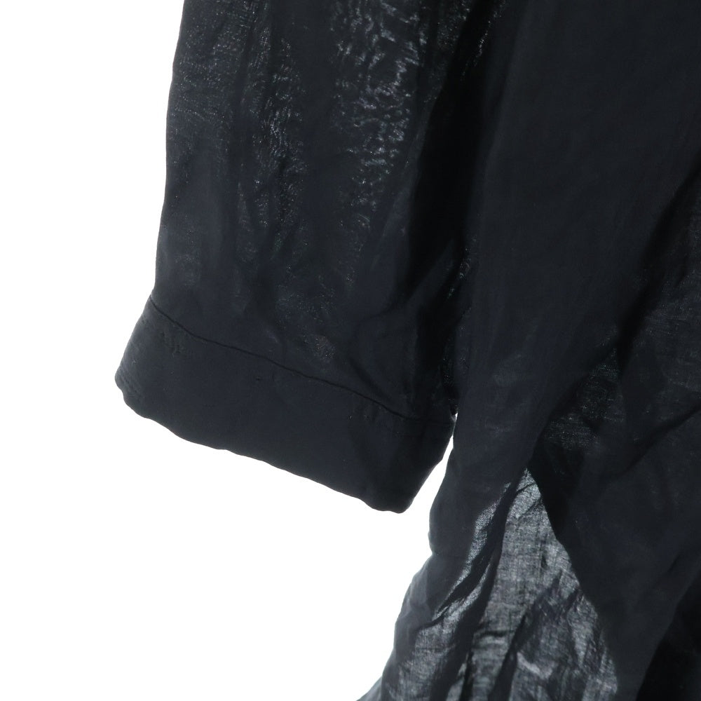 Yohji Yamamoto POUR HOMME(ヨウジヤマモト プールオム) 24SS CM CELLULOSE LAWN A ZIPPER HOOD B セルロース ローン ジップアップ フーディ コート ブラック HS-B09-200