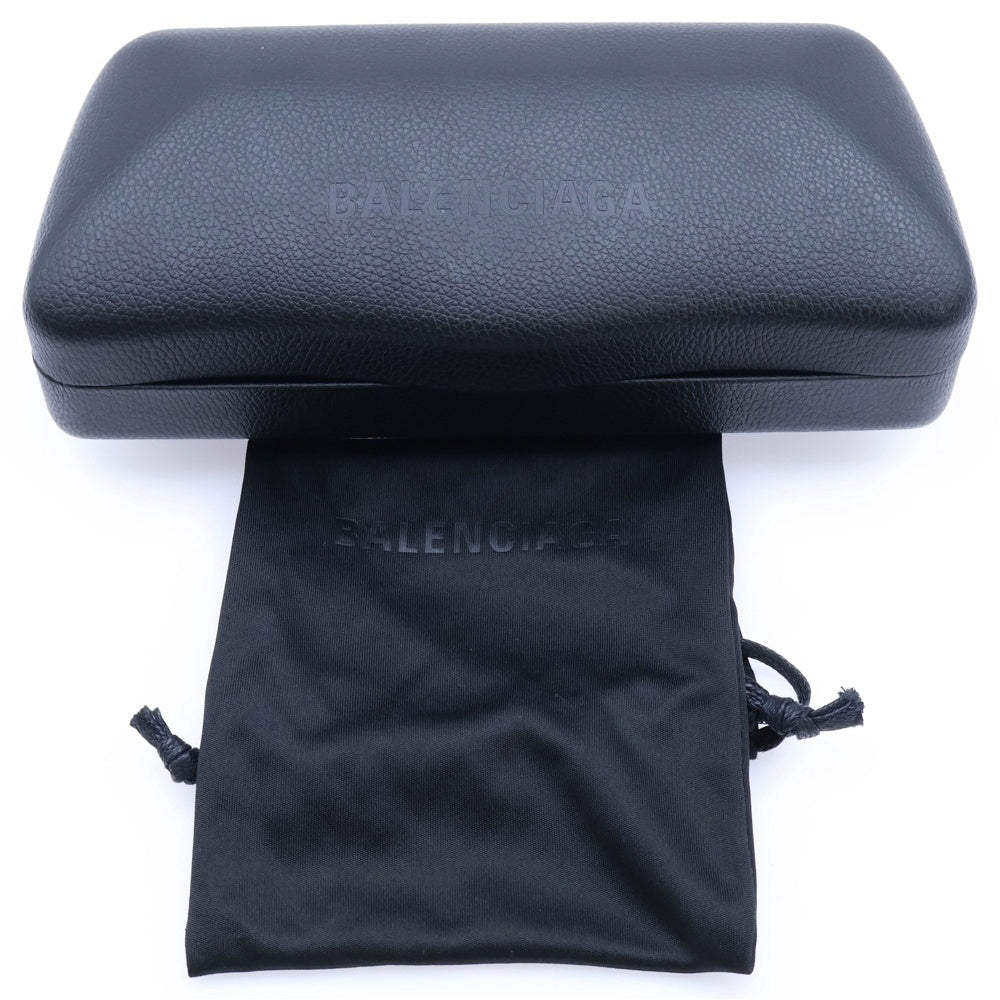 BALENCIAGA(バレンシアガ) スクエア メタルフレーム サングラス アイウェア 眼鏡 ブラック BB0357SA