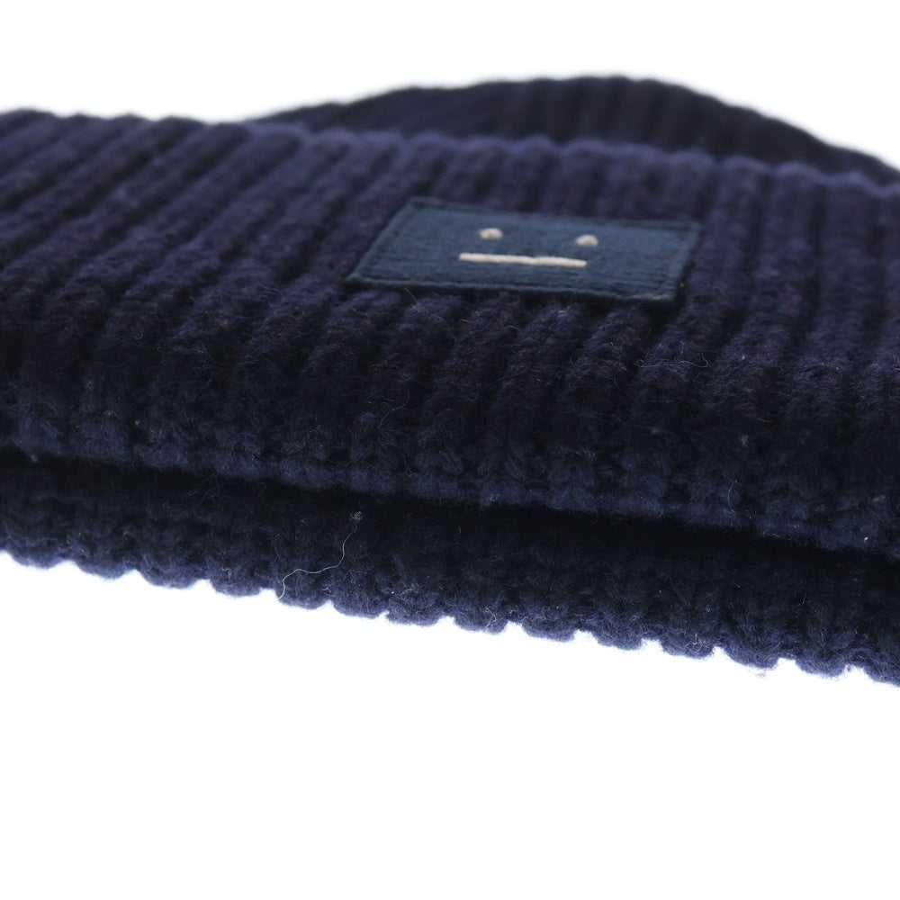 Acne Studios(アクネ ストゥディオズ) WOOL KNIT BEANIE ウールニットビーニー 帽子 ニット帽 ネイビー PAW16-17C163