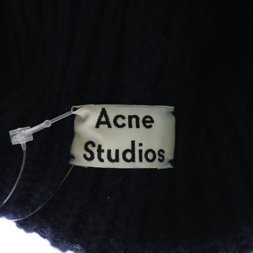 Acne Studios(アクネ ストゥディオズ) WOOL KNIT BEANIE ウールニットビーニー 帽子 ニット帽 ネイビー PAW16-17C163