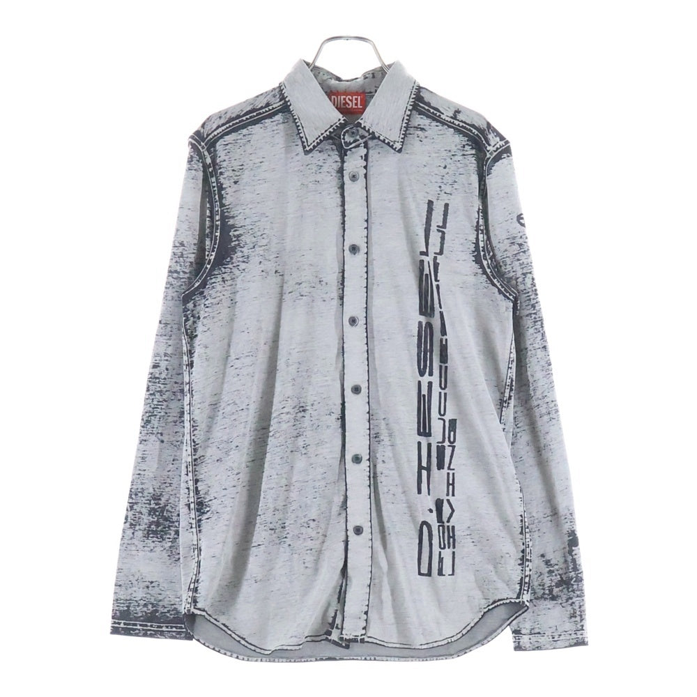 DIESEL(ディーゼル) S-ENTRY-DEV ウォッシュ加工 長袖シャツ グレー A14105