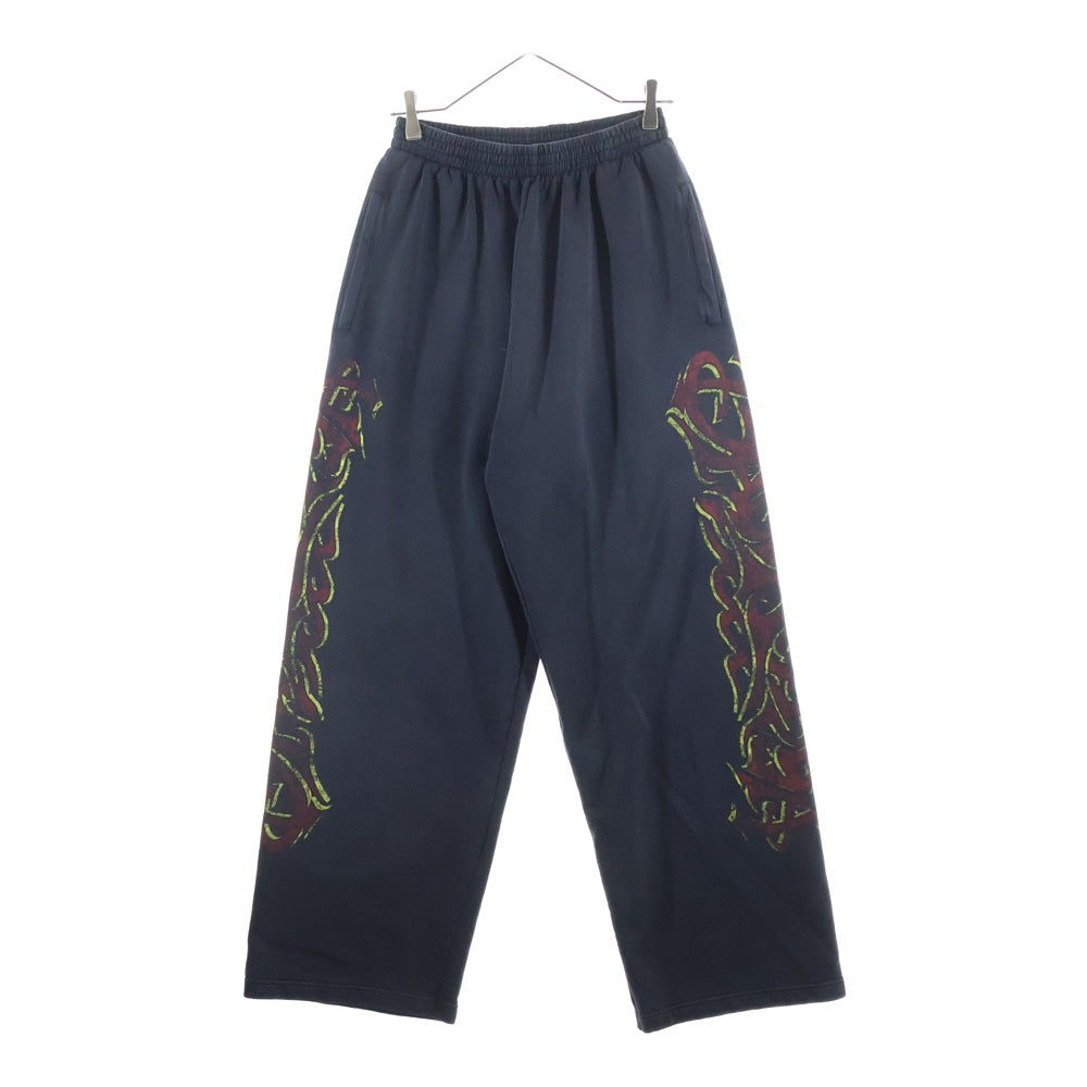 BALENCIAGA(バレンシアガ) 23AW OFFSHORE Offshore Baggy アートプリントスウェットバギーロングパンツ グレー 771081 TPVM9