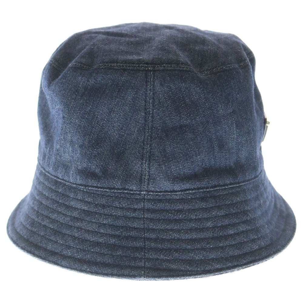 PRADA(プラダ) トライアングルロゴ バケットハット 帽子 インディゴブルー デニム 2HC137 レディース
