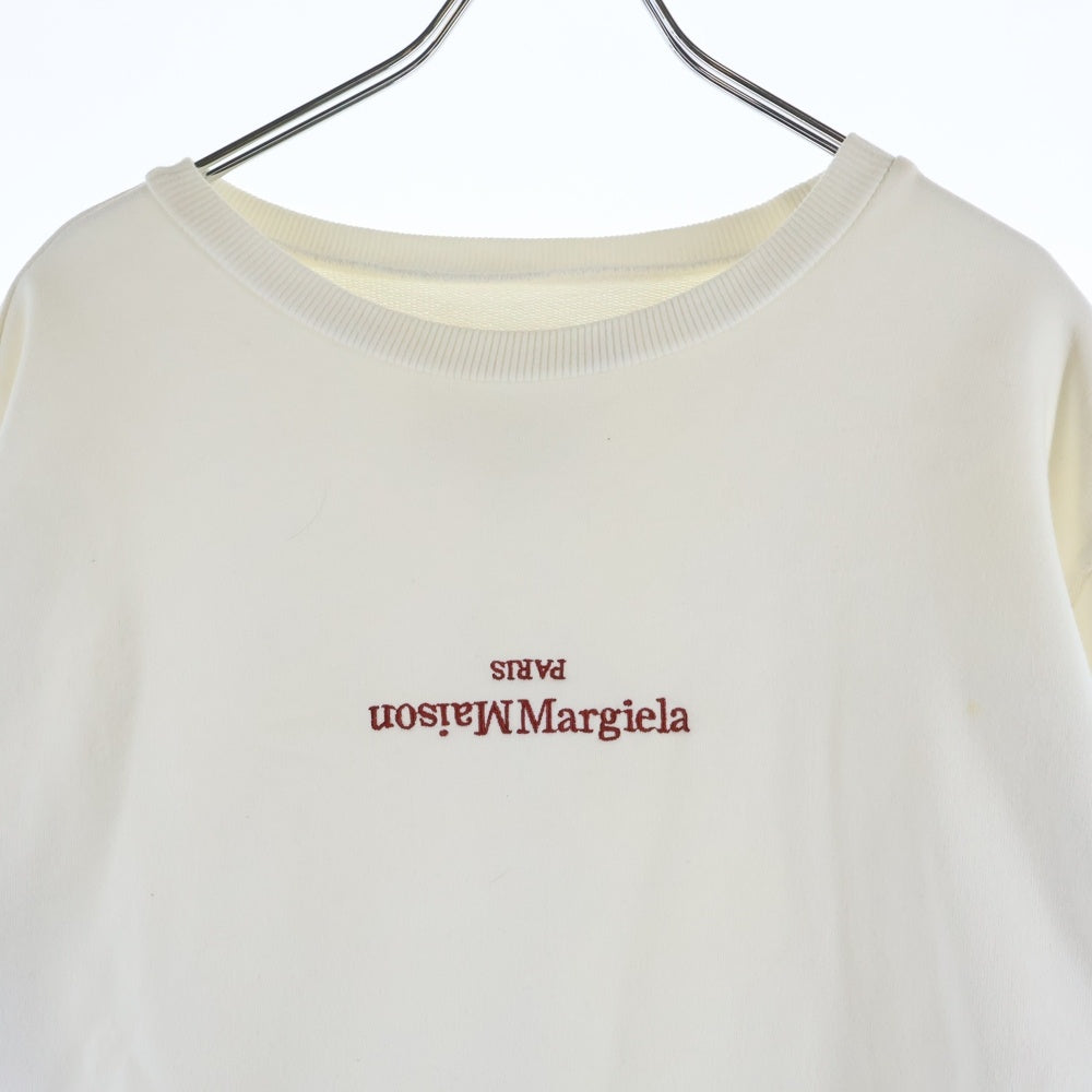Maison Margiela(メゾンマルジェラ) 21SS アップサイドダウンロゴ プルオーバースウェット トレーナー ホワイト S50GU0166