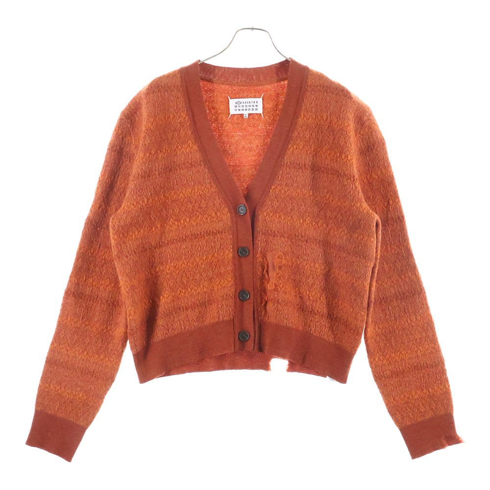 Maison Margiela(メゾンマルジェラ) 22SS INTERSIA V NECK CARDIGAN インターシャ ブイネック カーディガン オレンジ S51HA1181