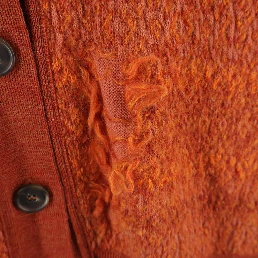 Maison Margiela(メゾンマルジェラ) 22SS INTERSIA V NECK CARDIGAN インターシャ ブイネック カーディガン オレンジ S51HA1181