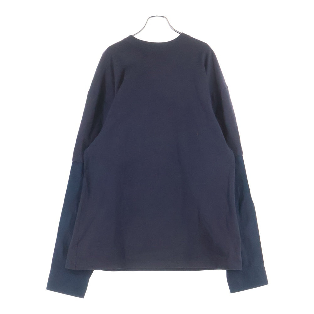 BALENCIAGA(バレンシアガ) 22SS シャツレイヤード オーバーサイズ ロングスリーブ 長袖Tシャツ カットソー ブラック 671401 TLVF3