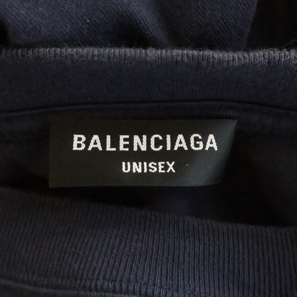 BALENCIAGA(バレンシアガ) 22SS シャツレイヤード オーバーサイズ ロングスリーブ 長袖Tシャツ カットソー ブラック 671401 TLVF3